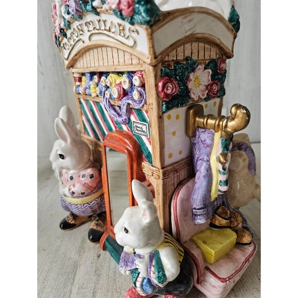 Fitz Floyd cotton tailors Easter AS IS vase 1995 RARE‎ vintage centerpiece as is - Picture 8 of 16